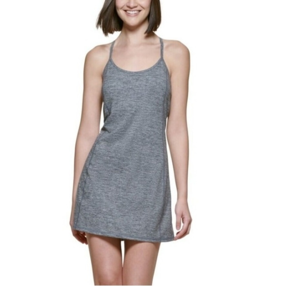 CALVIN KLEIN PERFORMANCE Womens Gray Moisture Wicking Mini Active Wear Dress